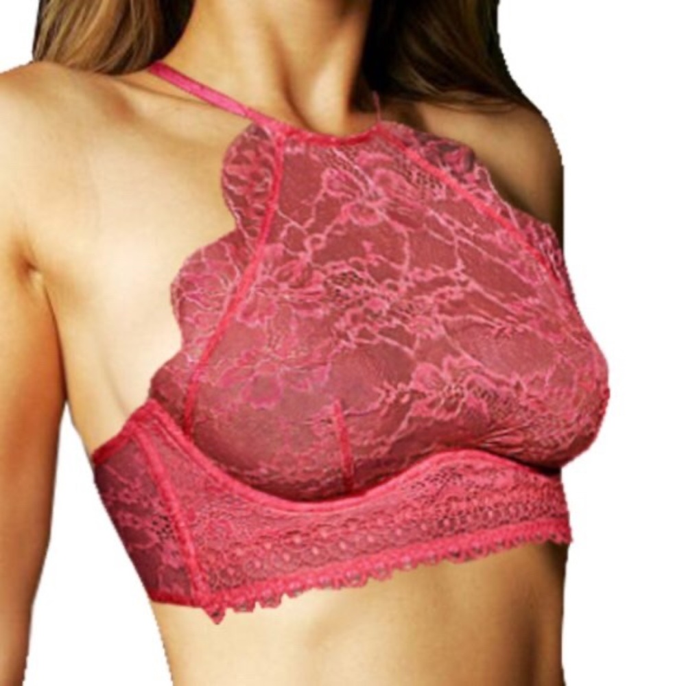 Victoria’s Secret Very Sexy Bra Unlined Sheer Bralette High Neck VS Size 34D - Picture 5 of 7